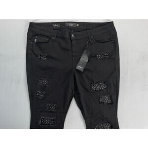 Torrid Premium Skinny Lightweight Destroyed Stud Embellished Stretch Jeans. 20.